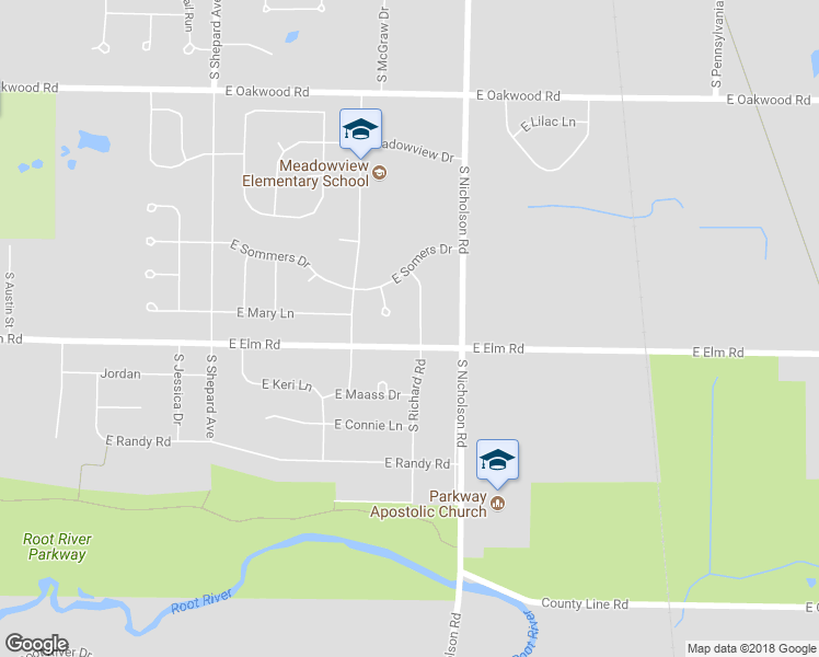map of restaurants, bars, coffee shops, grocery stores, and more near 10665 South Richard Road in Oak Creek