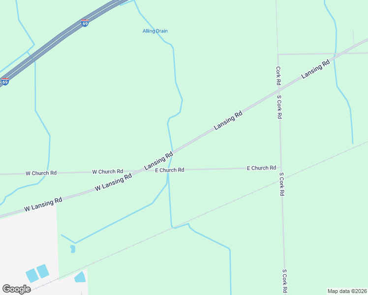 map of restaurants, bars, coffee shops, grocery stores, and more near 215 Lansing Road in Morrice