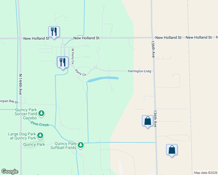 map of restaurants, bars, coffee shops, grocery stores, and more near 4497 Point Superior Court in Holland