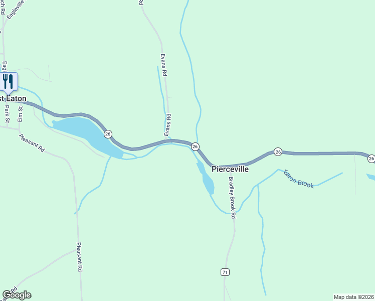 map of restaurants, bars, coffee shops, grocery stores, and more near 3590 State Route 26 in Eaton