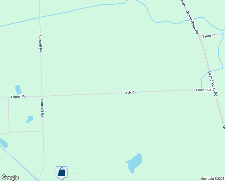 map of restaurants, bars, coffee shops, grocery stores, and more near 5537 Church Road in Bancroft