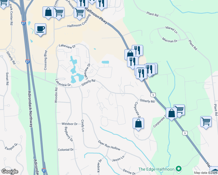 map of restaurants, bars, coffee shops, grocery stores, and more near 41 Sitterly Road in Saratoga County