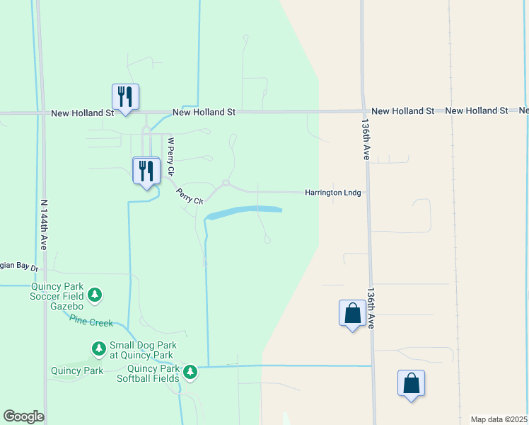 map of restaurants, bars, coffee shops, grocery stores, and more near 4534 Point Superior Court in Holland