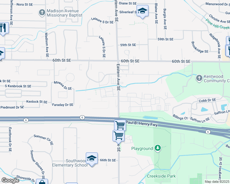 map of restaurants, bars, coffee shops, grocery stores, and more near 749 Preserve Circle Drive in Grand Rapids