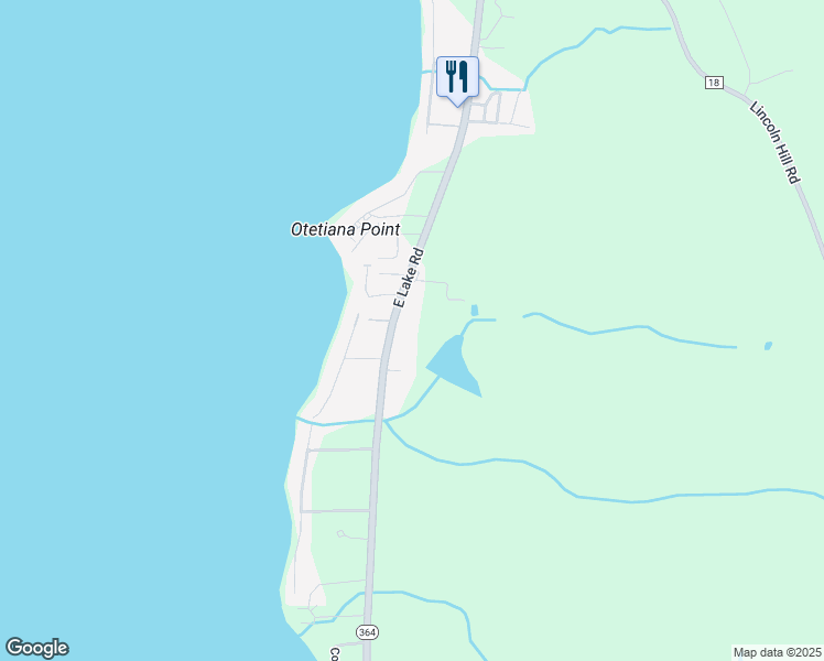 map of restaurants, bars, coffee shops, grocery stores, and more near 3661 New York 364 in Canandaigua