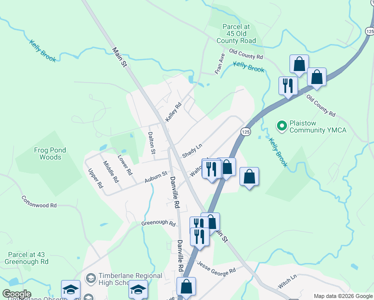 map of restaurants, bars, coffee shops, grocery stores, and more near 219 Main Street in Plaistow