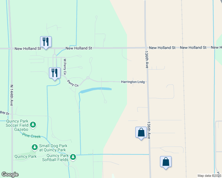 map of restaurants, bars, coffee shops, grocery stores, and more near 4534 Point Superior Court in Holland