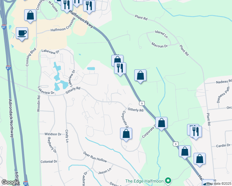 map of restaurants, bars, coffee shops, grocery stores, and more near Southview in Saratoga County