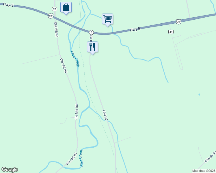map of restaurants, bars, coffee shops, grocery stores, and more near 3753 Flint Road in Stanley