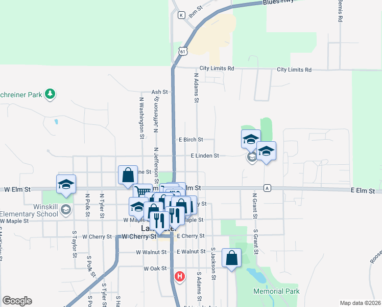 map of restaurants, bars, coffee shops, grocery stores, and more near 218 East Linden Street in Lancaster