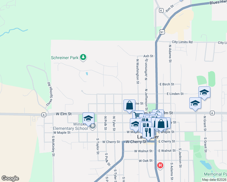 map of restaurants, bars, coffee shops, grocery stores, and more near 601 West Linden Street in Lancaster