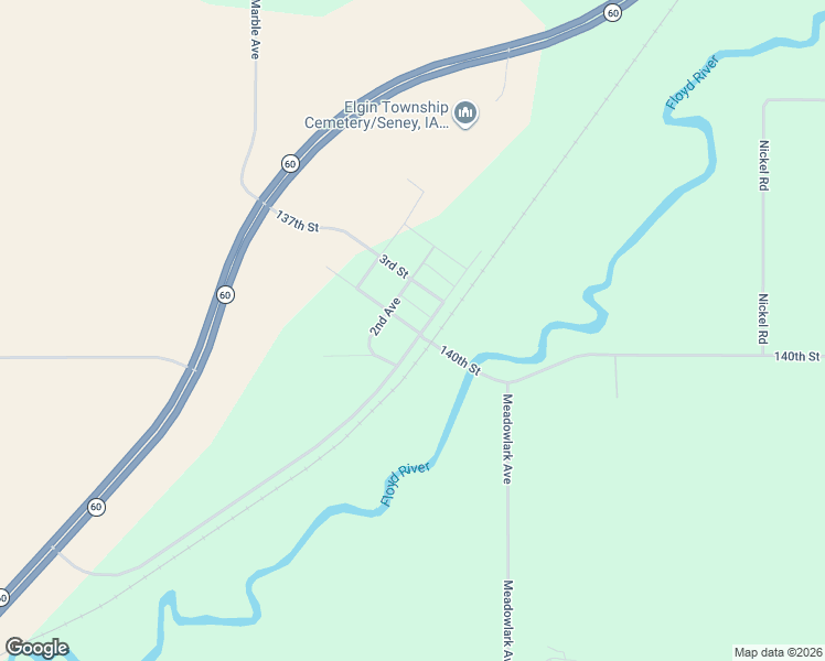 map of restaurants, bars, coffee shops, grocery stores, and more near 13913 Iowa 60 Business in Le Mars