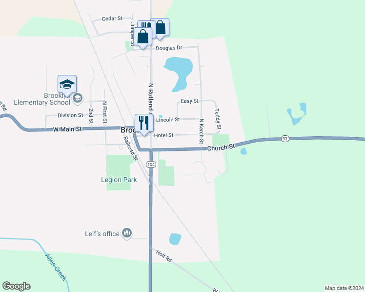 map of restaurants, bars, coffee shops, grocery stores, and more near 219 Church Street in Brooklyn