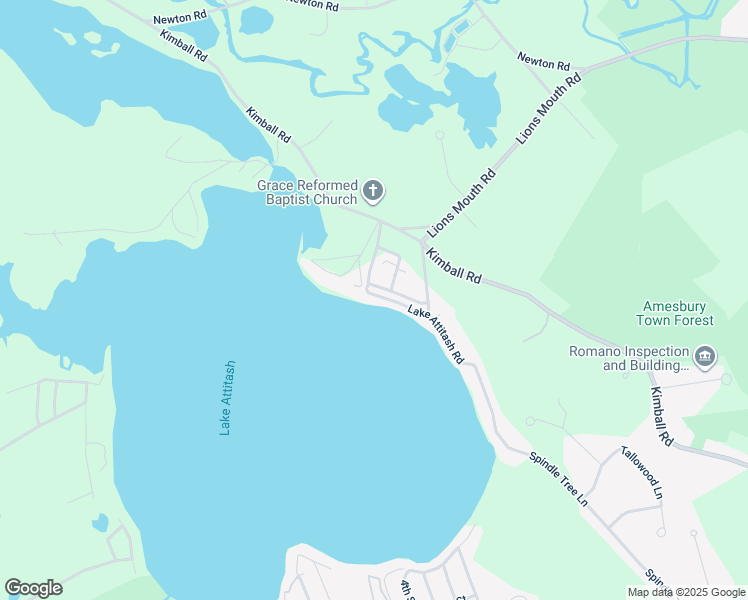 map of restaurants, bars, coffee shops, grocery stores, and more near 88 Lake Attitash Road in Amesbury