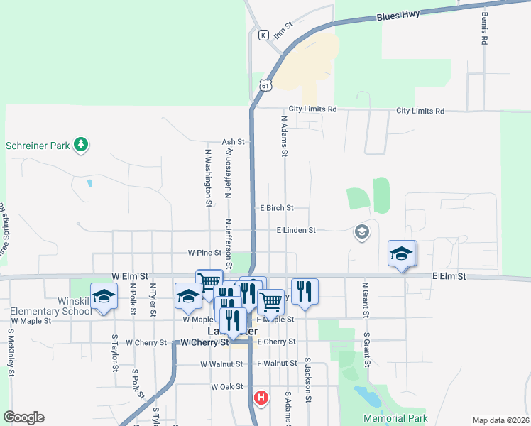 map of restaurants, bars, coffee shops, grocery stores, and more near 218 East Linden Street in Lancaster