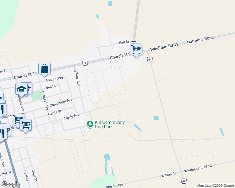 map of restaurants, bars, coffee shops, grocery stores, and more near 340 Argyle Avenue in Delhi