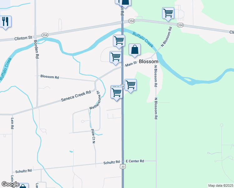 map of restaurants, bars, coffee shops, grocery stores, and more near 3120 Transit Road in Buffalo