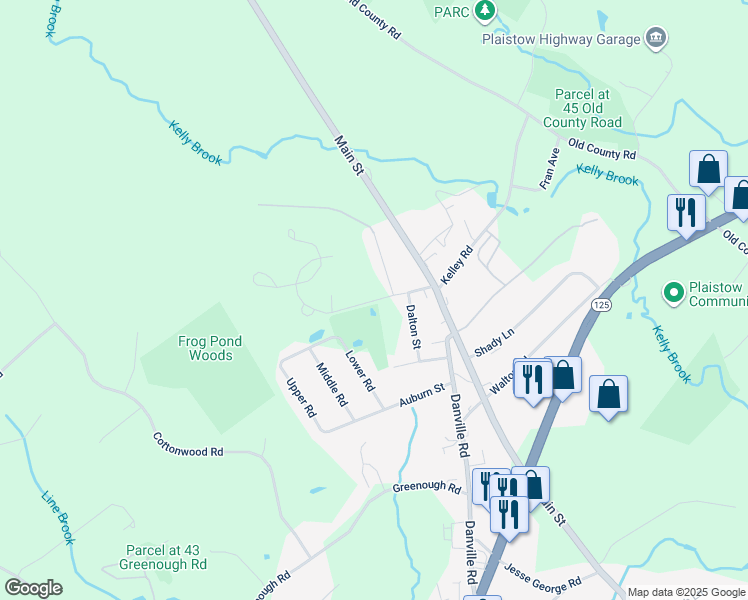 map of restaurants, bars, coffee shops, grocery stores, and more near 13 Culver Street in Plaistow