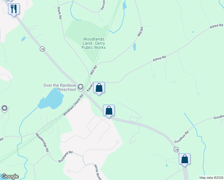 map of restaurants, bars, coffee shops, grocery stores, and more near 11 Kilrea Road in Derry