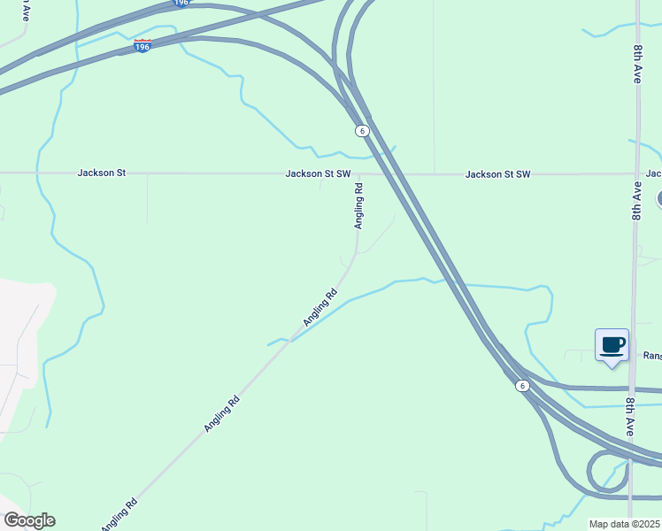 map of restaurants, bars, coffee shops, grocery stores, and more near 1513 Angling Road in Hudsonville