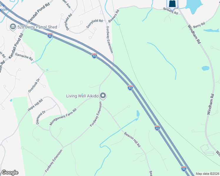 map of restaurants, bars, coffee shops, grocery stores, and more near 122 Fordway Extension in Derry