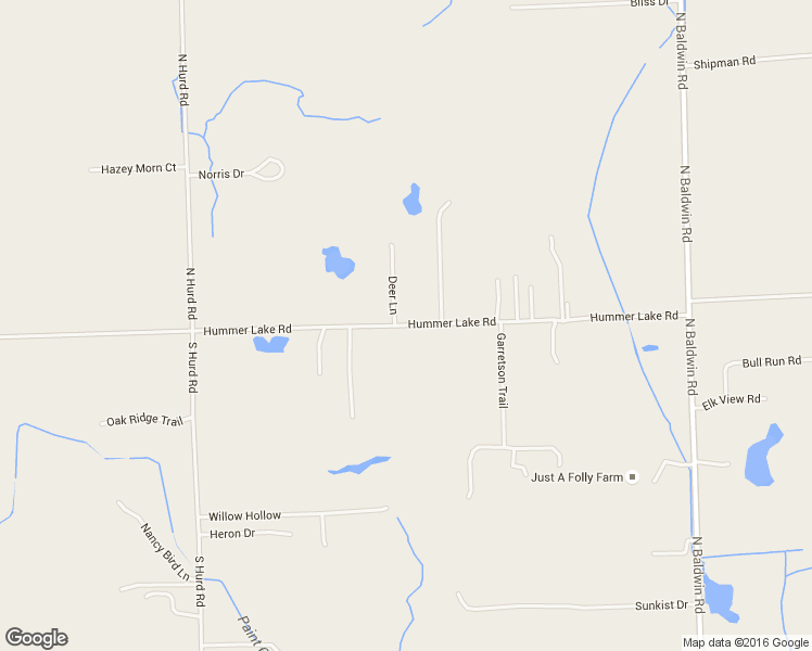 map of restaurants, bars, coffee shops, grocery stores, and more near 5490 Hummer Lake Road in Brandon Township