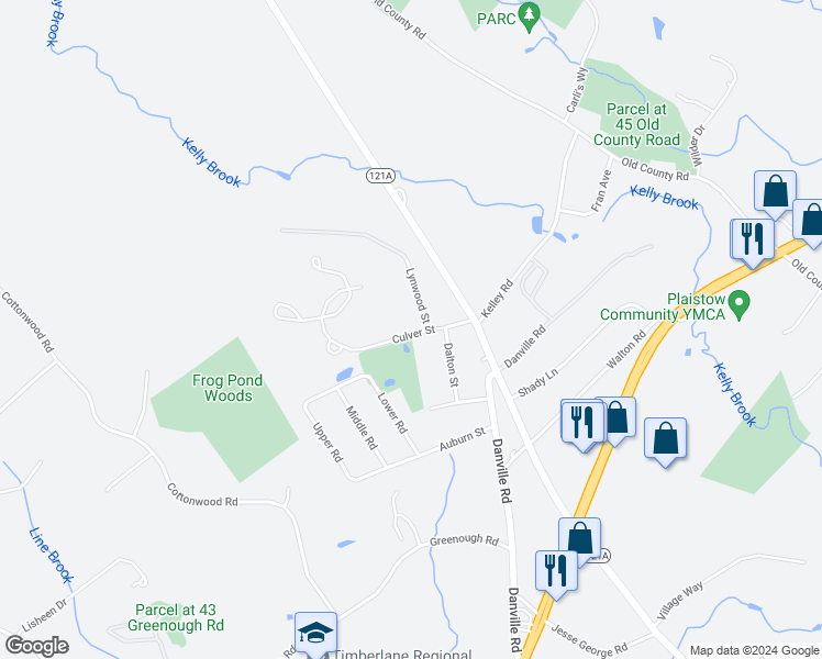 map of restaurants, bars, coffee shops, grocery stores, and more near 15 Culver Street in Plaistow
