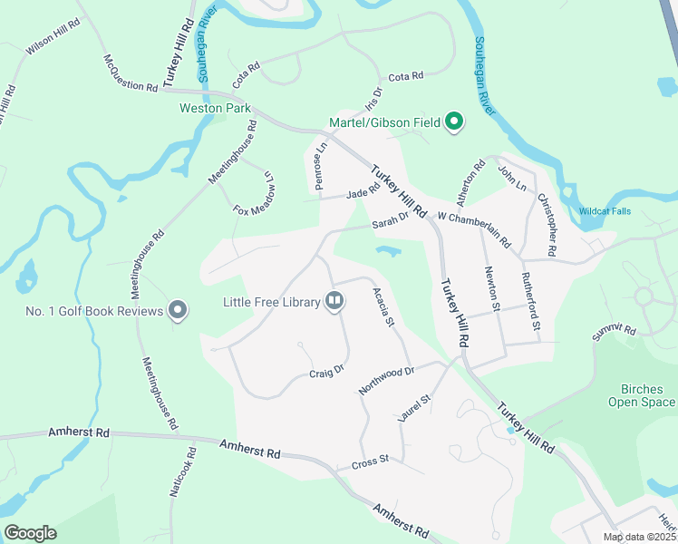 map of restaurants, bars, coffee shops, grocery stores, and more near 16 Sarah Drive in Merrimack