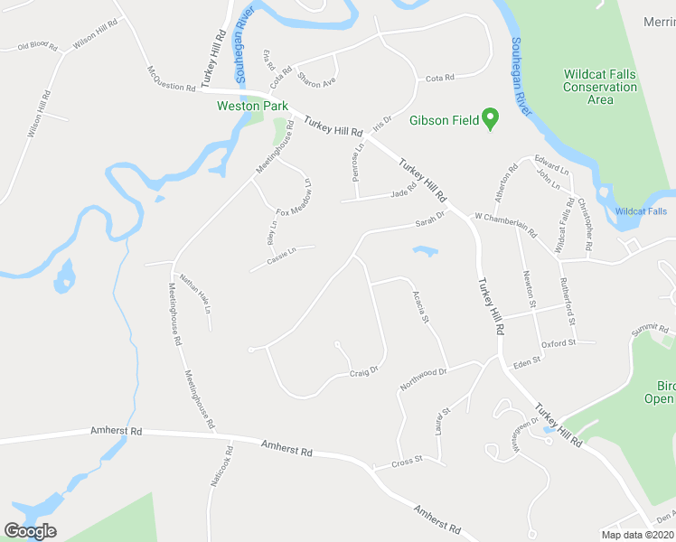 map of restaurants, bars, coffee shops, grocery stores, and more near 17 Sarah Drive in Merrimack