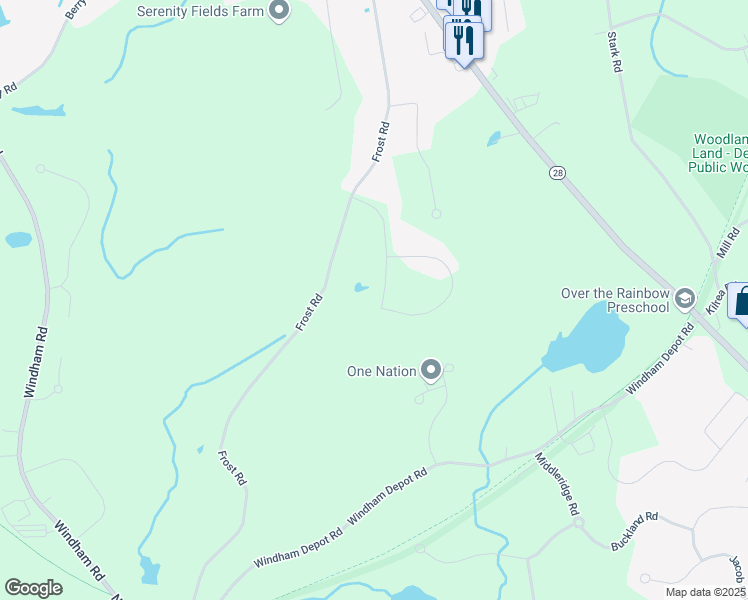 map of restaurants, bars, coffee shops, grocery stores, and more near 7 Homestead Drive in Derry