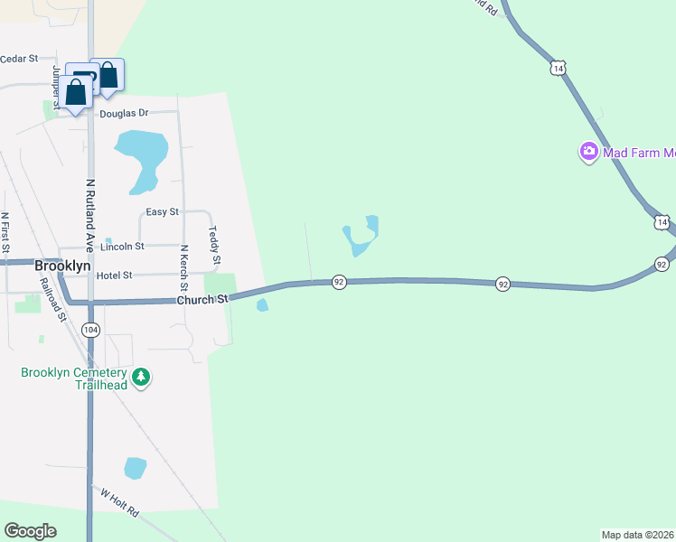 map of restaurants, bars, coffee shops, grocery stores, and more near 148 King Lake Road in Brooklyn