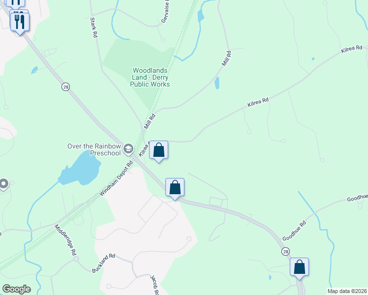 map of restaurants, bars, coffee shops, grocery stores, and more near 11 Kilrea Road in Derry
