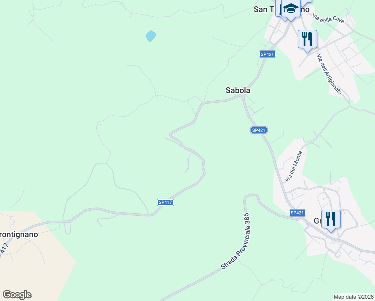 map of restaurants, bars, coffee shops, grocery stores, and more near 10 Via Sabola in Provincia di Perugia