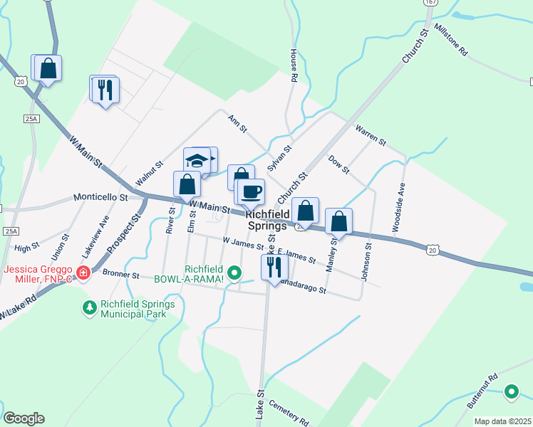 map of restaurants, bars, coffee shops, grocery stores, and more near in Richfield Springs