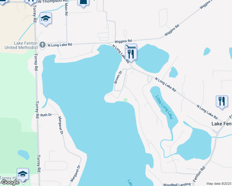 map of restaurants, bars, coffee shops, grocery stores, and more near 2294 Sonora Drive in Fenton