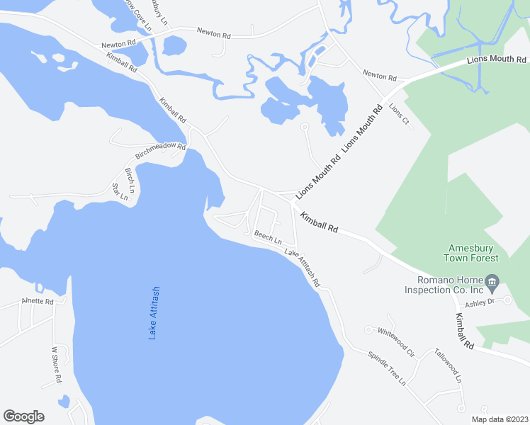 map of restaurants, bars, coffee shops, grocery stores, and more near 12 Mockingbird Hill Road in Amesbury