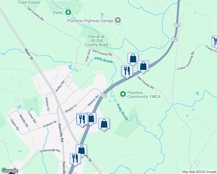 map of restaurants, bars, coffee shops, grocery stores, and more near 178 Plaistow Road in Plaistow