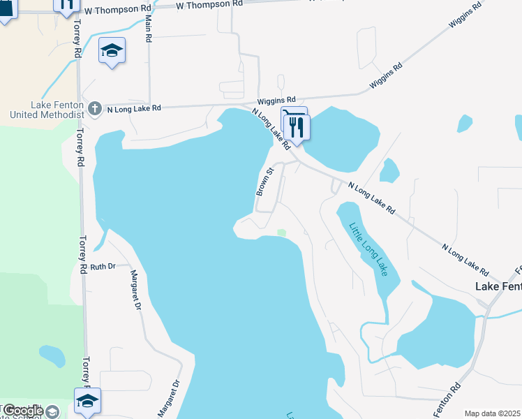 map of restaurants, bars, coffee shops, grocery stores, and more near 2294 Sonora Drive in Fenton