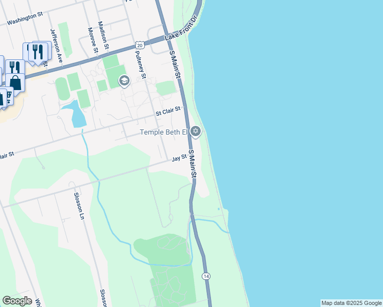 map of restaurants, bars, coffee shops, grocery stores, and more near 781 South Main Street in Geneva