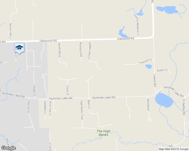 map of restaurants, bars, coffee shops, grocery stores, and more near 155 Windfall Trail in Brandon Township