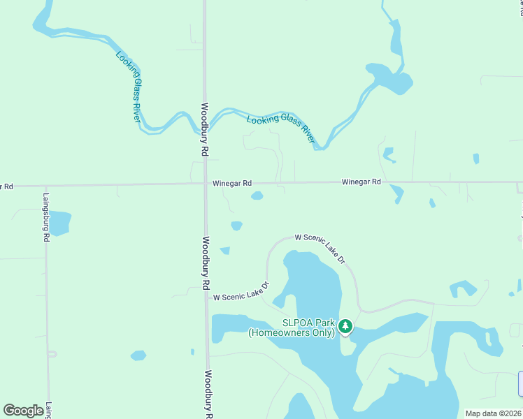 map of restaurants, bars, coffee shops, grocery stores, and more near 9397 West Scenic Lake Drive in Laingsburg