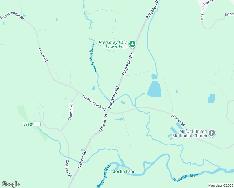map of restaurants, bars, coffee shops, grocery stores, and more near 25 Purgatory Road in Milford
