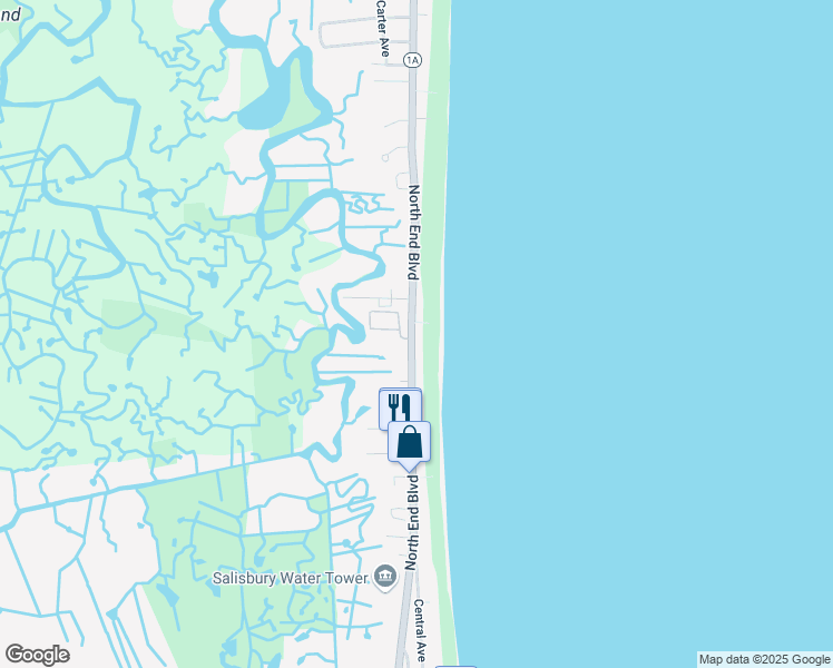 map of restaurants, bars, coffee shops, grocery stores, and more near 277 North End Boulevard in Salisbury