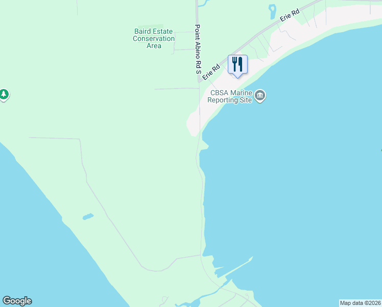 map of restaurants, bars, coffee shops, grocery stores, and more near 715 Point Abino Road South in Fort Erie