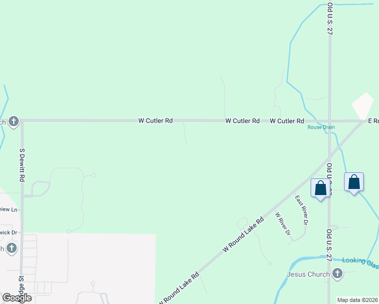 map of restaurants, bars, coffee shops, grocery stores, and more near 1635 West Cutler Road in DeWitt