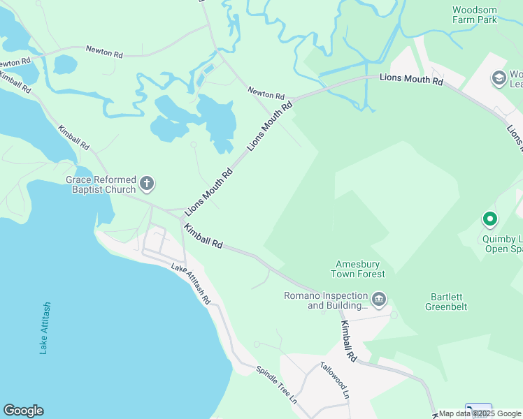 map of restaurants, bars, coffee shops, grocery stores, and more near 74 Kimball Road in Amesbury