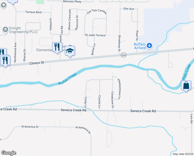 map of restaurants, bars, coffee shops, grocery stores, and more near 716 Cindy Lane in Buffalo