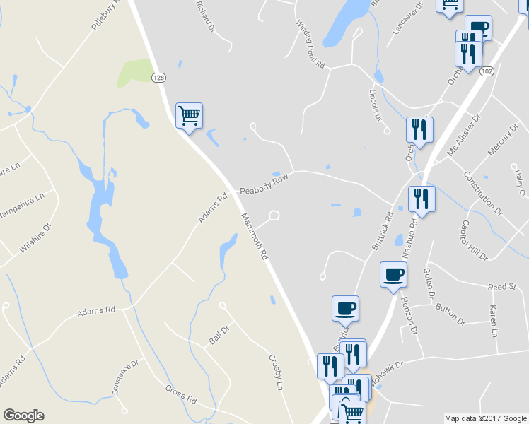 map of restaurants, bars, coffee shops, grocery stores, and more near 37 Midridge Circle in Londonderry