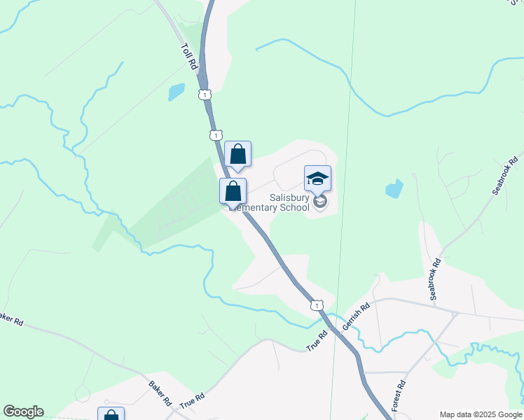map of restaurants, bars, coffee shops, grocery stores, and more near 110 Lafayette Road in Salisbury