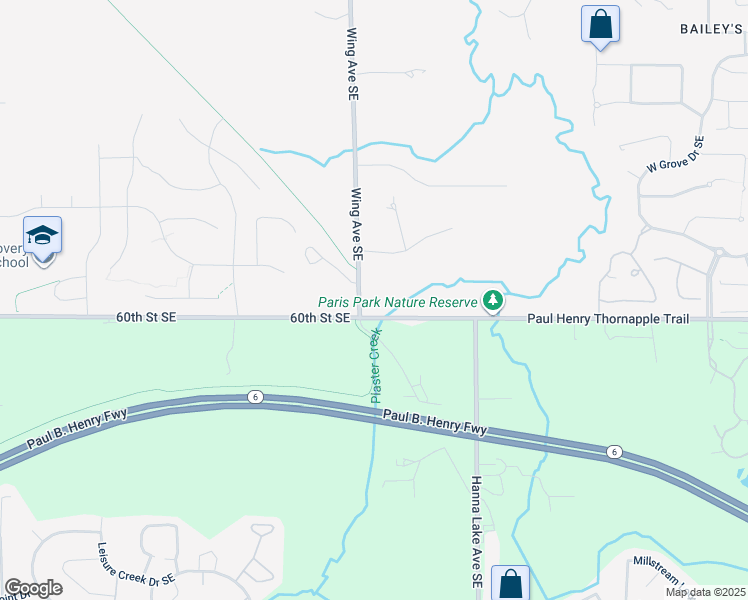 map of restaurants, bars, coffee shops, grocery stores, and more near 3043 60th Street Southeast in Kentwood